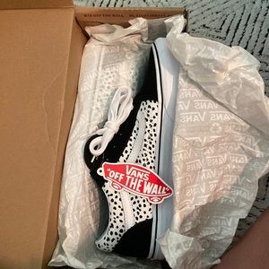 Old school Dalmatian black vans
